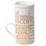 фото Кружка д/кофе с ситом 100 % coffee on white 370 мл