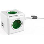 фото Сетевой удлинитель allocacoc powercube extended usb green 1402gn/deeupc