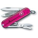 фото Нож-брелок victorinox classic rose edition 0.6203.t5 58 мм 7 функций, розовый полупрозрачный