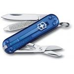 фото Нож-брелок victorinox classic 0.6223.t2 58 мм, 7 функций, синий полупрозрачный