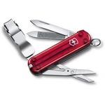 фото Полупрозрачный красный нож 65 мм 8 функций victorinox classic nail clip 580 0.6463.t