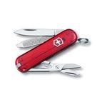 фото Нож-брелок victorinox classic 0.6223.t 58 мм, 7 функций, красный полупрозрачный