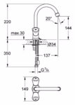 Фото №2 Смеситель для раковины Grohe Costa S с цепочкой 21338001