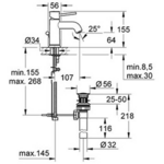 Фото №2 Смеситель для раковины Grohe BauClassic с донным клапаном 23161000