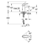 Фото №2 Смеситель для раковины Grohe BauEdge с цепочкой 23329000