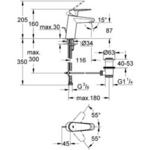 Фото №2 Смеситель для раковины Grohe Eurodisc Cosmopolitan с донным клапаном и низким изливом 33190002