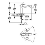 Фото №2 Смеситель для кухни Grohe Eurodisc Cosmopolitan с низким изливом 33770002