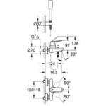 Фото №2 Смеситель для ванны Grohe Eurosmart Cosmopolitan с душевым гарнитуром 32832000