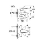 Фото №2 Смеситель для ванны Grohe Eurodisc Cosmopolitan 33390002