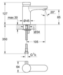 Фото №2 Смеситель для раковины Grohe Eurosmart Cosmopolitan S автоматический  36317000