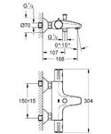 Фото №2 Термостат для ванны и душа Grohe Grohtherm 800 с регулируемым аэратором 34576000