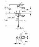 Фото №2 Смеситель для раковины Grohe Eurostyle new с цепочкой 33557003