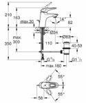 Фото №2 Смеситель для раковины Grohe Eurostyle new с донным клапаном 33558003