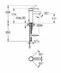 Фото №2 Смеситель для раковины Grohe Essence+ с цепочкой и низким изливом 32899001