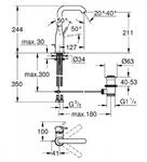 Фото №3 Смеситель для раковины Grohe Essence+ с донным клапаном и высоким изливом 32628001