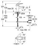 Фото №2 Смеситель для раковины Grohe Europlus с донным клапаном 32612002