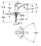 Фото №2 Смеситель для кухни Grohe Eurosmart new с низким изливом и ограничением расхода воды 3328120E