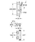 Фото №2 Термостат для душа Grohe Grohtherm 2000 с душевым гарнитуром 34281001