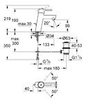 Фото №2 Смеситель для раковины Grohe Concetto с донным клапаном, средний излив 23450001