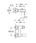 Фото №2 Смеситель для ванны Grohe Eurocube 23140000