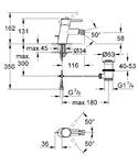 Фото №2 Смеситель для биде Grohe Concetto с донным клапаном 32208001