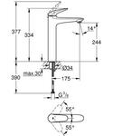 Фото №2 Смеситель для раковины Grohe Eurostyle, свободностоящий 23719003