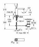 Фото №4 Смеситель для раковины Grohe Eurocube Joy с донным клапаном, средний излив 23657000