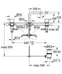 Фото №2 Смеситель для раковины на 3 отверстия Grohe Lineare с донным клапаном 20304000