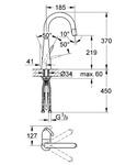 Фото №2 Смеситель для кухни Grohe Zedra с выдвижным С-изливом/лейкой 32296000