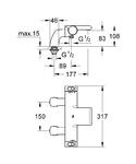 Фото №2 Термостат для ванны и душа Grohe Grohtherm 2000 с вертикальными подключениями 34176001