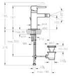 Фото №2 Смеситель для биде Vitra Minimax S с донным клапаном A41988EXP