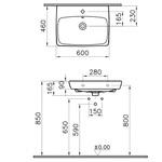 Фото №2 Раковина Vitra Metropole 600x460 с переливом 5662B003-0001