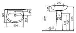 Фото №2 Раковина Vitra Normus 550x420 с пьедесталом 9600B003-7650