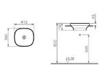 Фото №3 Раковина накладная Vitra Frame 410x390 без отверстия под смеситель, без перелива 5654B403-0016