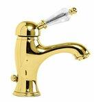 фото Смеситель для раковины Cezares Vintage золото, ручка Swarovski VINTAGE-LSM1-03/24-Sw