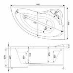 Фото №2 Акриловая ванна Aquanet Atlanta 150x90 R + сварной каркас