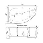 Фото №2 Акриловая ванна Aquanet Augusta 170x90 L + сварной каркас