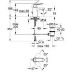 Фото №2 Смеситель для раковины Grohe Eurosmart Cosmopolitan с донным клапаном, низкий излив 32825000