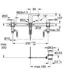 Фото №2 Смеситель для раковины Grohe Eurosmart Cosmopolitan на 3 отверстия с донным клапаном 20187000