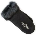 фото Перчатки Suede Mitt with Fur Trim (SM, Black/черный, , ,)