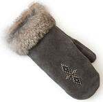 фото Перчатки Suede Mitt with Fur Trim (MD, Charcoal /св-серый, , ,)