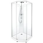 фото Showerama 10-5 90x90 пятиугольная профиль Белый стекло прозрачное