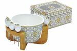 фото Салатник 15см +8 шпажек майолика серая Easy life El-r0850/maig