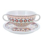 фото Чашка суповая на блюдце 0.5л ацтека Imari