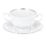 фото Пара суповая Porcelaine czech 400 мл платиновая отводка