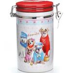 фото Банка для сыпучих продуктов LORAINE, Собачки, Family, 1,08 л, красная крышка