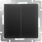 фото Выключатель двухклавишный черный матовый WL08-SW-2G 4690389054150