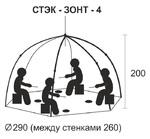 Фото №5 Палатка-зонт зимняя 4-местная