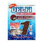 фото Прикормка DELFI зимняя ICE READY увлажненная (универсальная креветка, красная + БЛЕСТКИ), 500 г