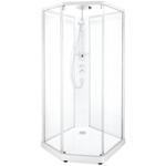 фото Showerama 10-5 100x100 пятиугольная профиль Белый стекло прозрачное